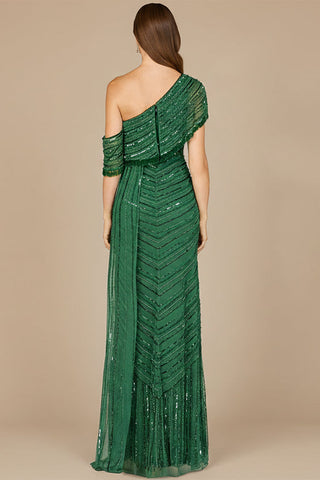Off Shoulder Sheath Beaded Gown - Glamourous Grace