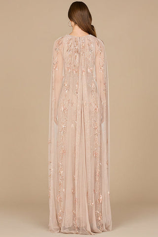 Mermaid Beaded Dress with Long Cape - OUTLET - Glamourous Grace
