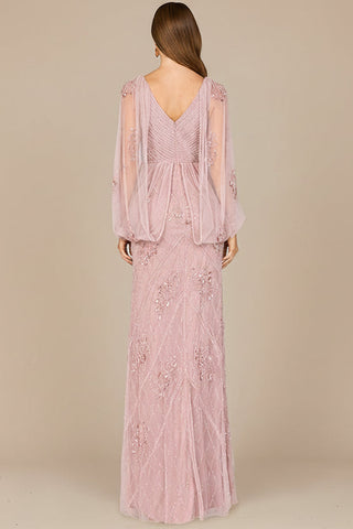 Beaded Cape Sleeve Dress - Glamourous Grace