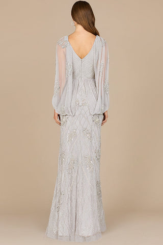 Beaded Cape Sleeve Dress - Glamourous Grace