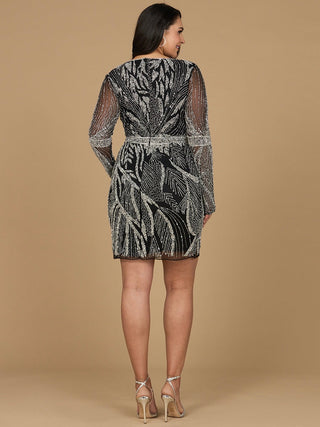 Long Sleeve V-Neck Cocktail Dress - Glamourous Grace