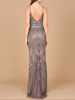Sleeveless V-Neck Beaded Dress - Glamourous Grace