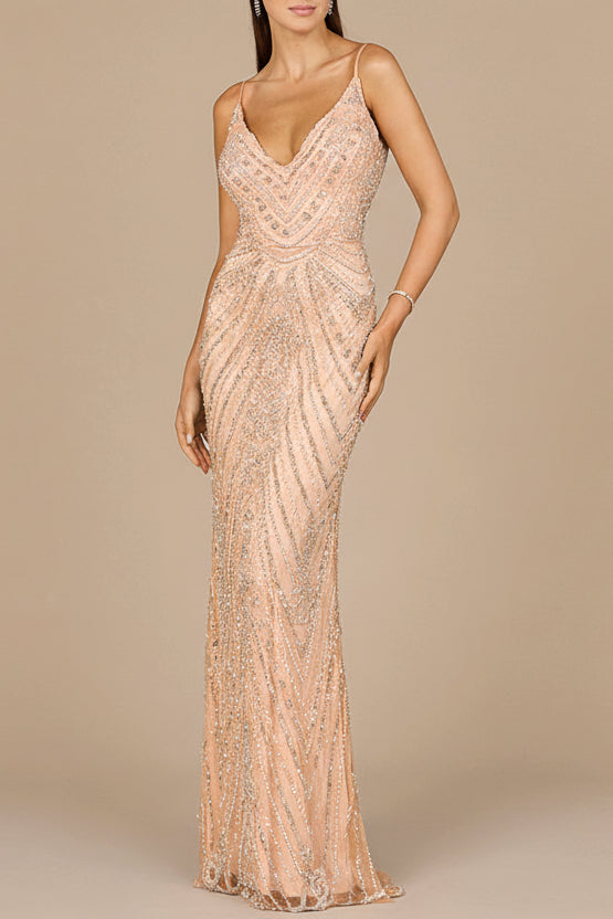 Spaghetti Strap Beaded Dress - Glamourous Grace