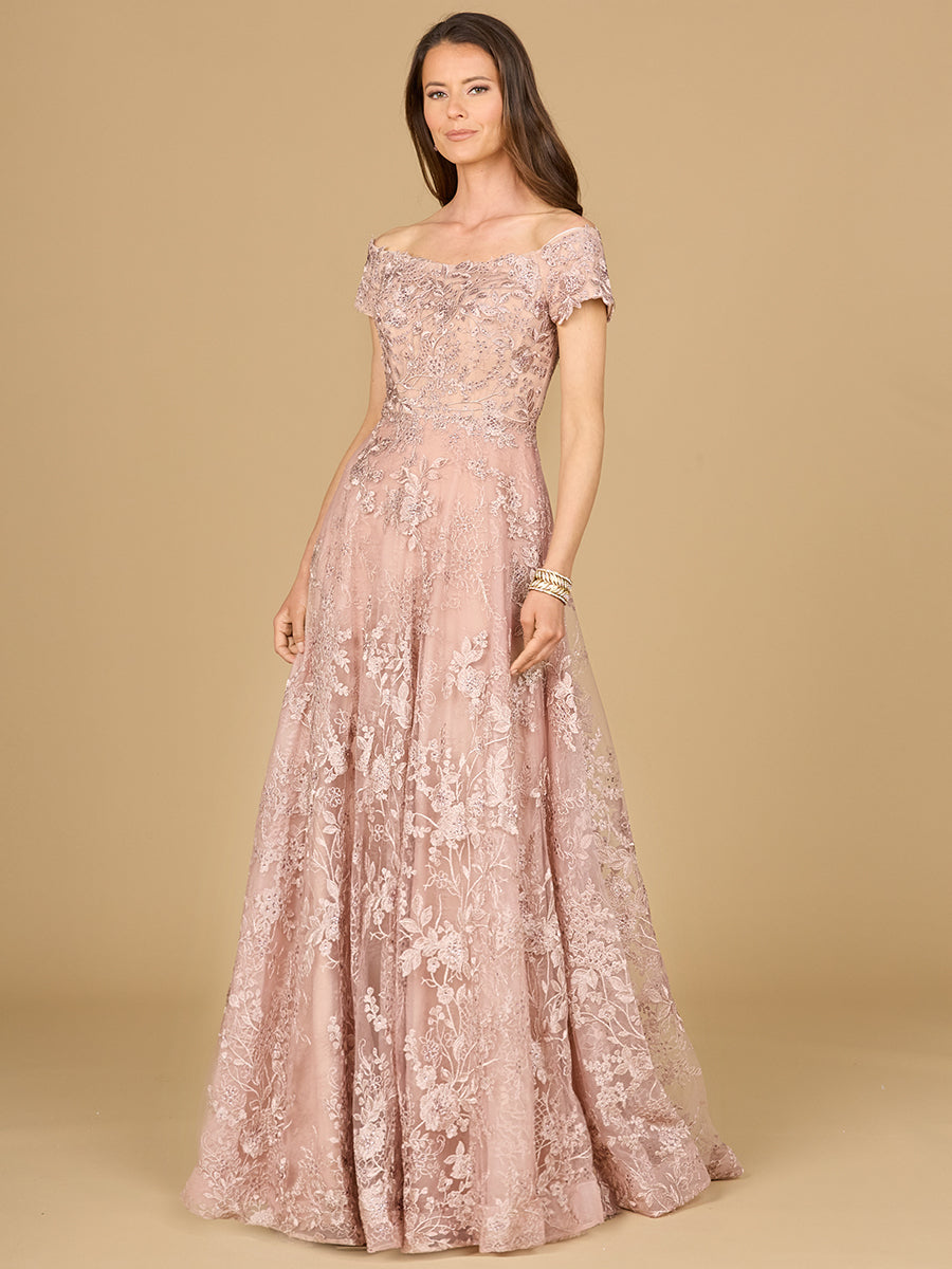 Off Shoulder A-Line Gown | Lara 29122 - Glamourous Grace