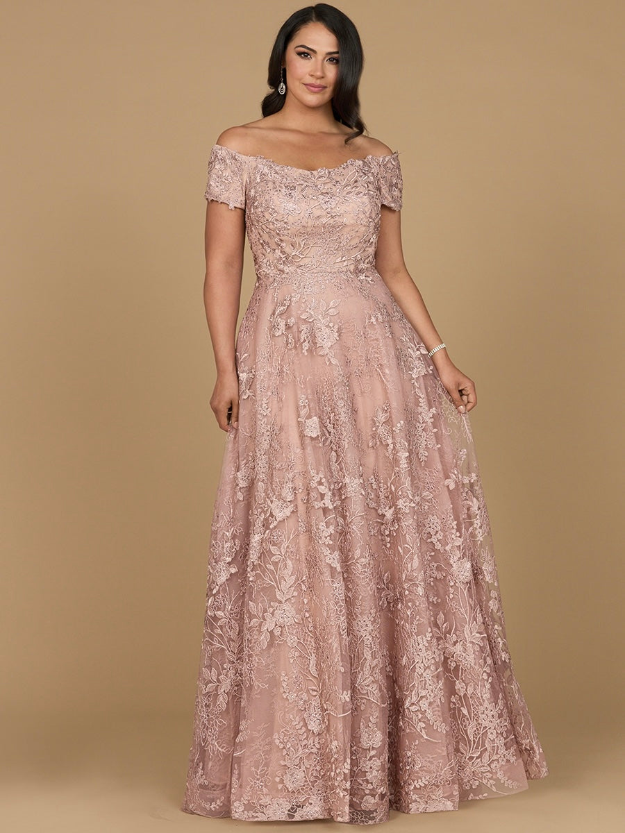 Off Shoulder A-Line Gown | Lara 29122 - Glamourous Grace