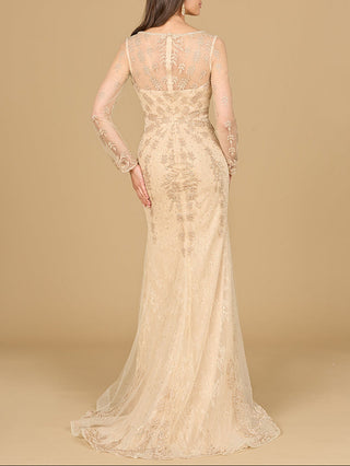 Long Sleeve Lace Mermaid Gown - Glamourous Grace