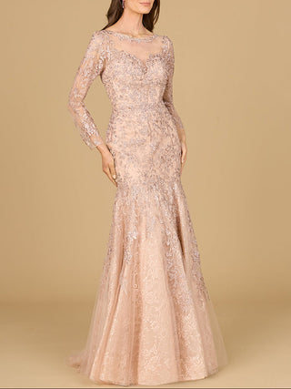 Long Sleeve, Mermaid Lace Gown - Glamourous Grace