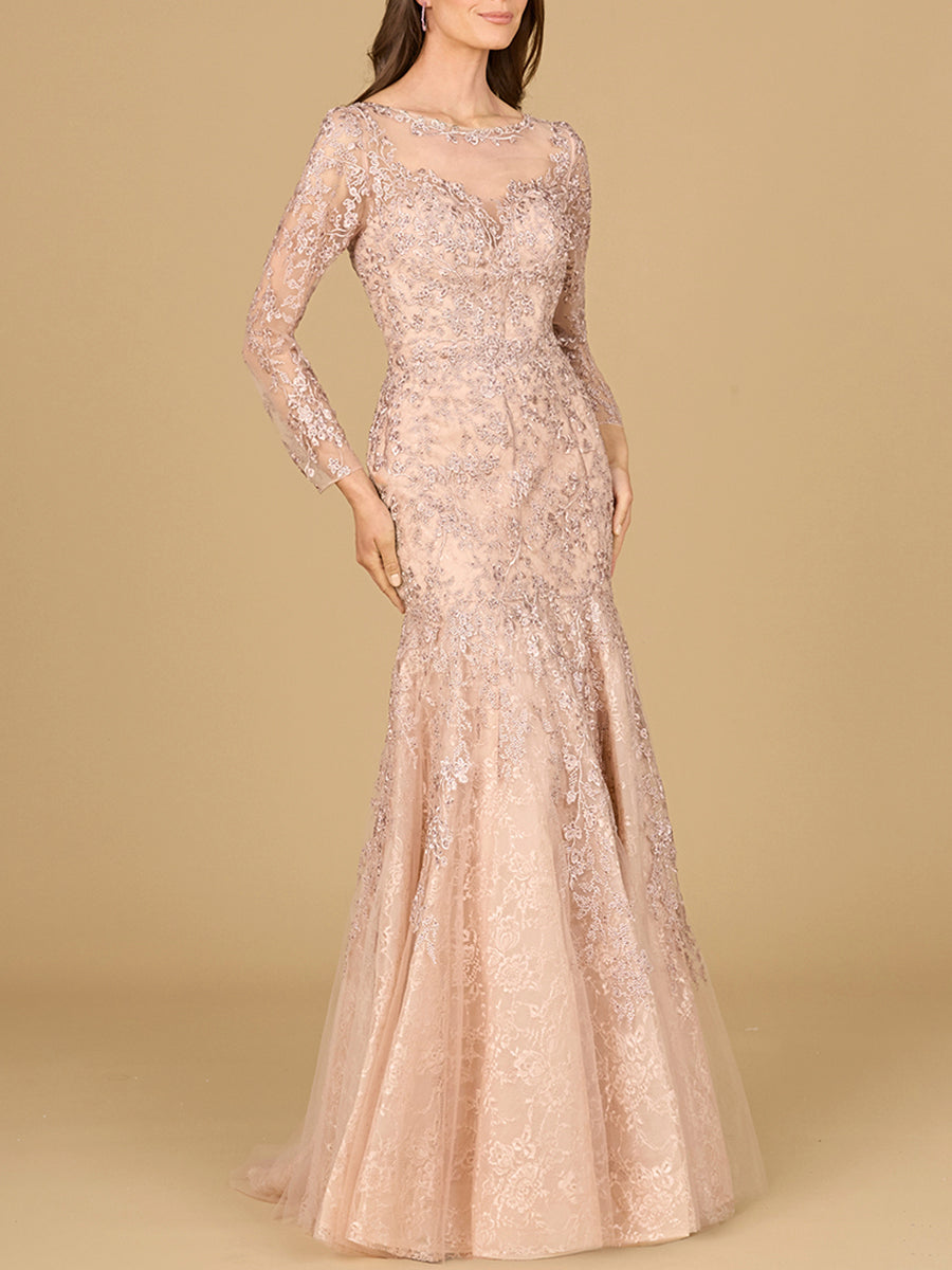 Long Sleeve, Mermaid Lace Gown - Glamourous Grace