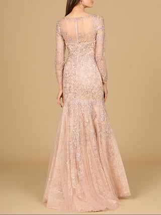Long Sleeve, Mermaid Lace Gown - Glamourous Grace