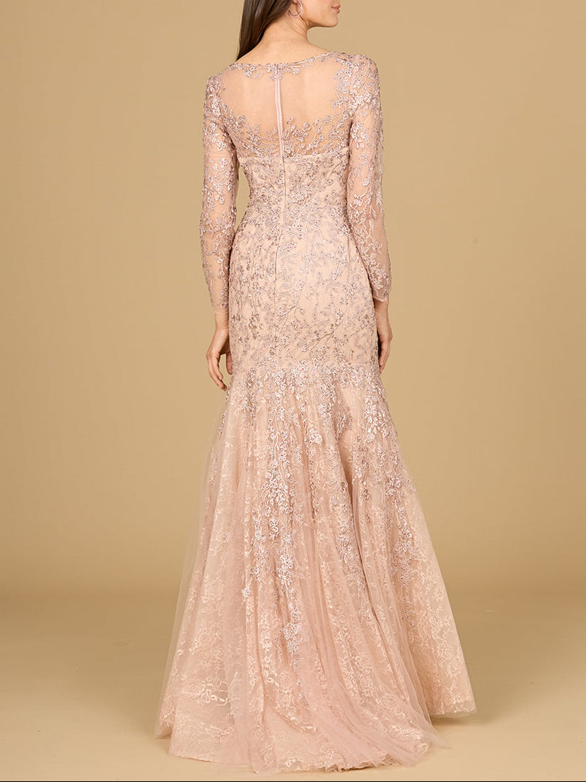 Long Sleeve, Mermaid Lace Gown - Glamourous Grace