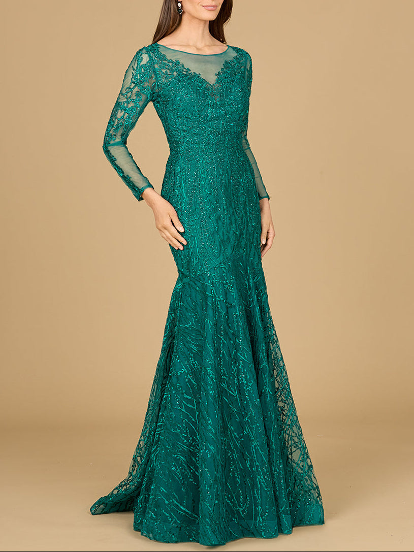 Mermaid, Long Sleeve Lace Gown - Glamourous Grace