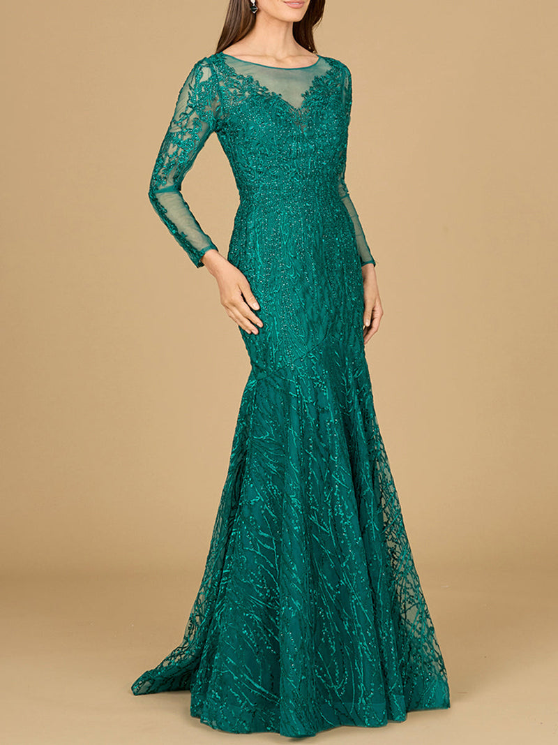 Mermaid, Long Sleeve Lace Gown - Glamourous Grace