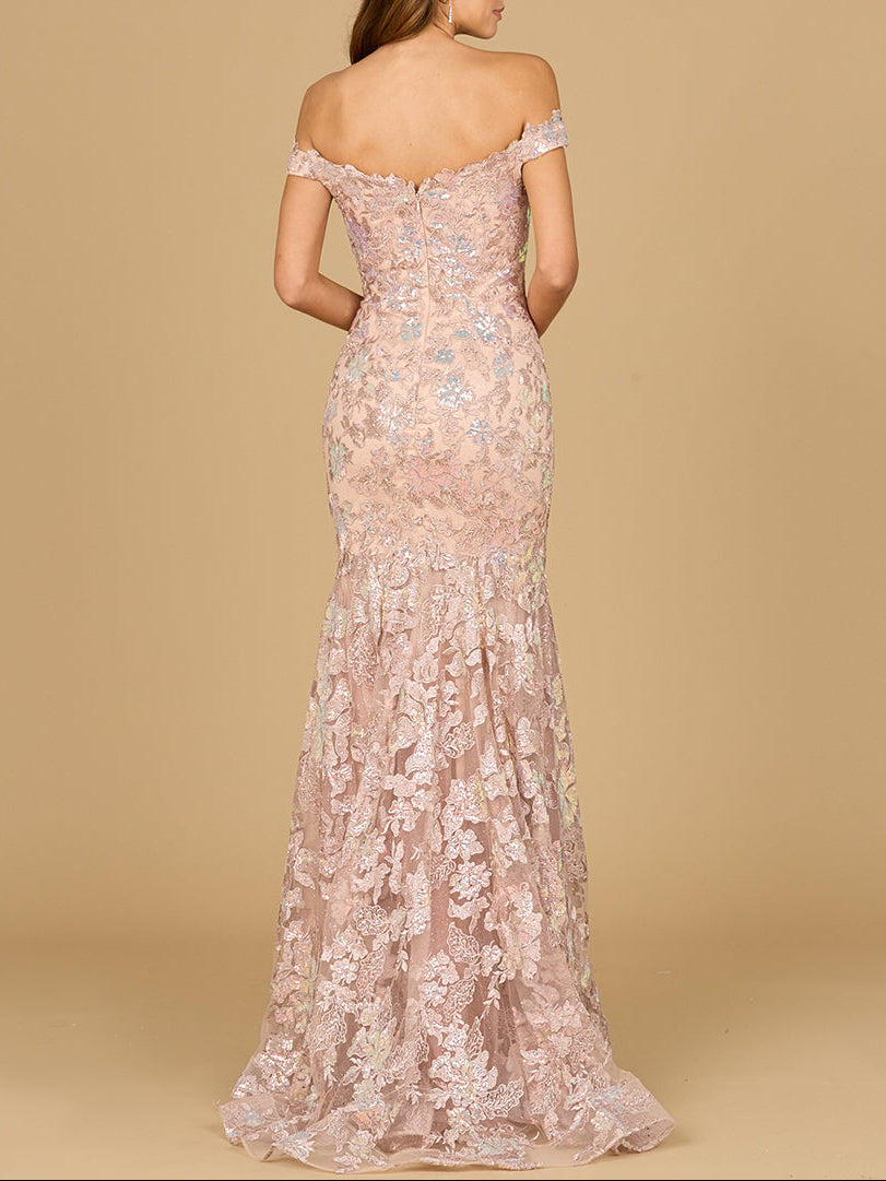 Off Shoulder Mermaid Beaded Gown - Glamourous Grace