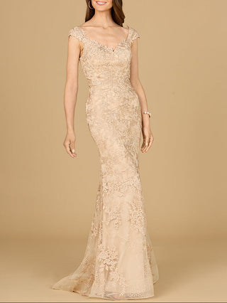 Mermaid Lace Gown with Cap Sleeves - Glamourous Grace