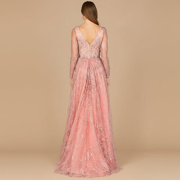 Elegant Overskirt Dress with Long Sleeves - Glamourous Grace