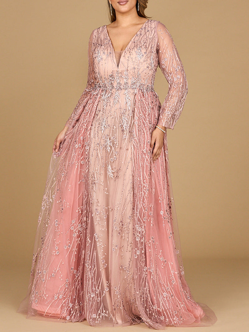Elegant Overskirt Dress with Long Sleeves - Glamourous Grace