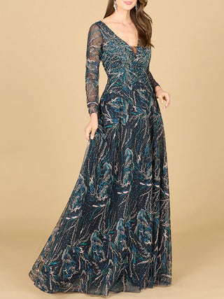 Lace Gown With Long Sleeves - Glamourous Grace