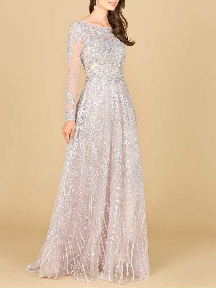 Long Sleeve High Neck Gown | 29154 - Glamourous Grace