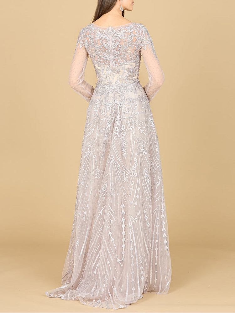 Long Sleeve High Neck Gown | 29154 - Glamourous Grace