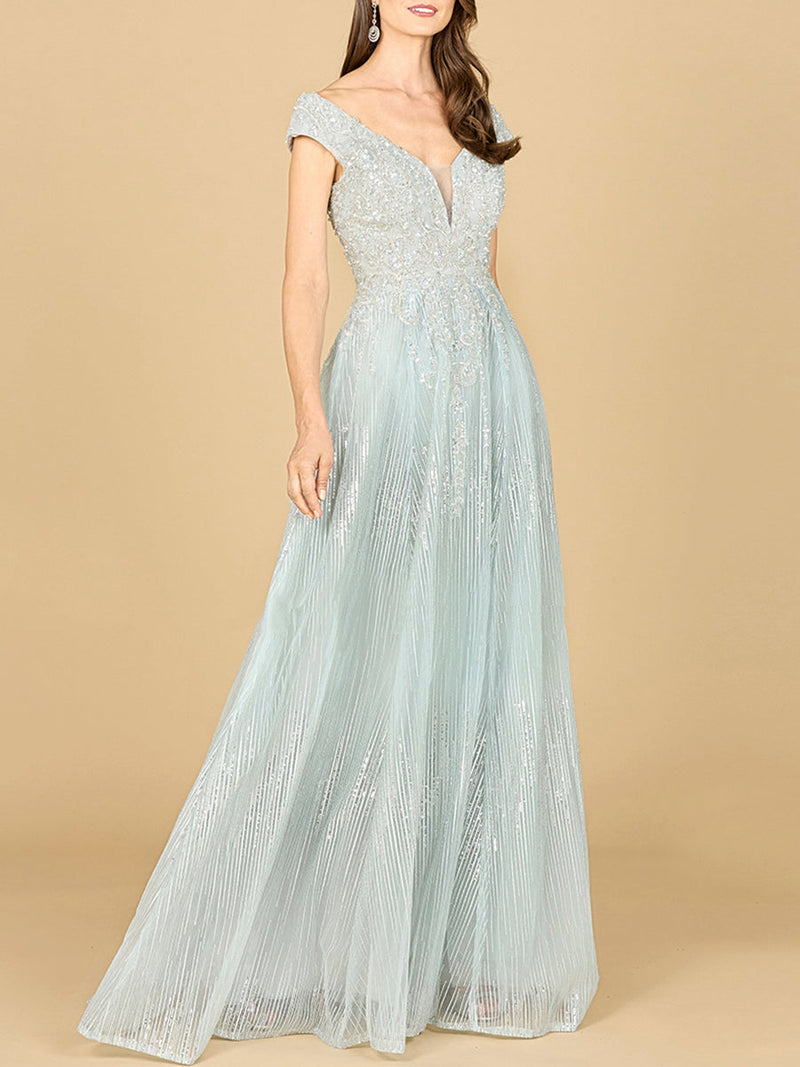 Cap Sleeve Lace Ballgown - Glamourous Grace