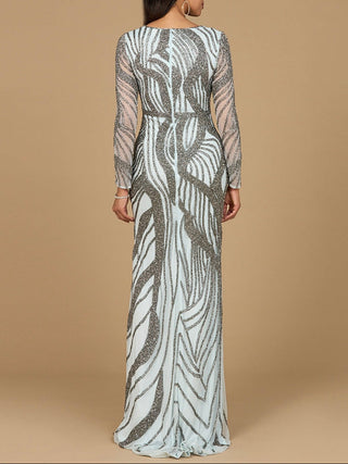 Cascading Beads Long Sleeve Dress - OUTLET - Glamourous Grace