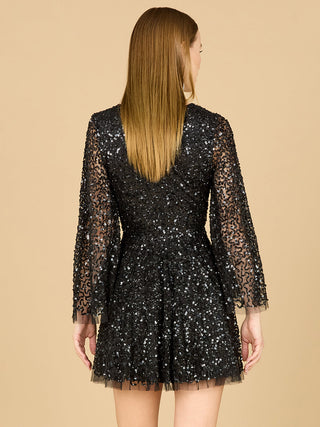 Bell Sleeve Sequin Cocktail Dress - Glamourous Grace