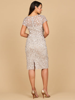3D Applique Midi Dress with Cap Sleeves - Glamourous Grace