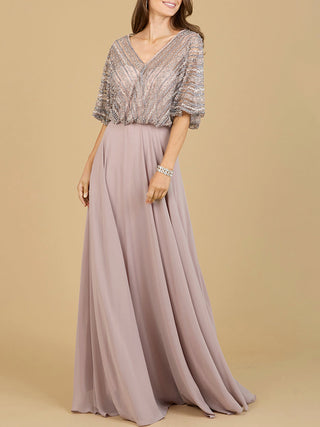 Chiffon A-line Long Gown - Glamourous Grace