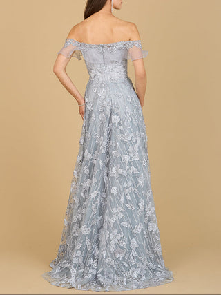 Flutter Off Shoulder Lace Gown - Glamourous Grace