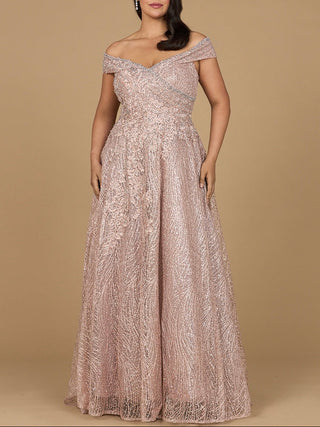 Off Shoulder Embroidered Ballgown - Glamourous Grace