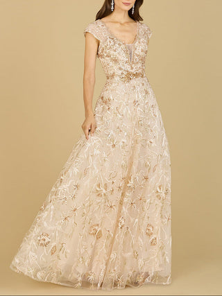 Lace Embellished A-Line Dress - Glamourous Grace