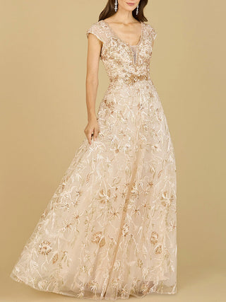 Lace Embellished A-Line Dress - Glamourous Grace