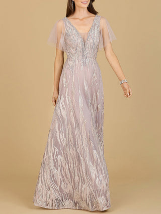 Cape Sleeve V-Neck Gown  - OUTLET - Glamourous Grace