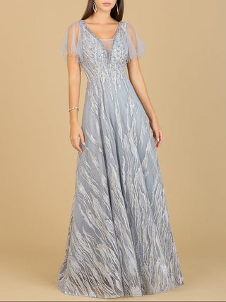 Cape Sleeve V-Neck Gown  - OUTLET - Glamourous Grace