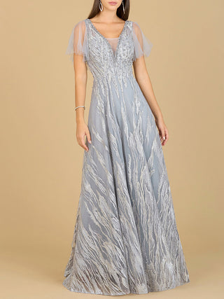 Cape Sleeve V-Neck Gown  - OUTLET - Glamourous Grace