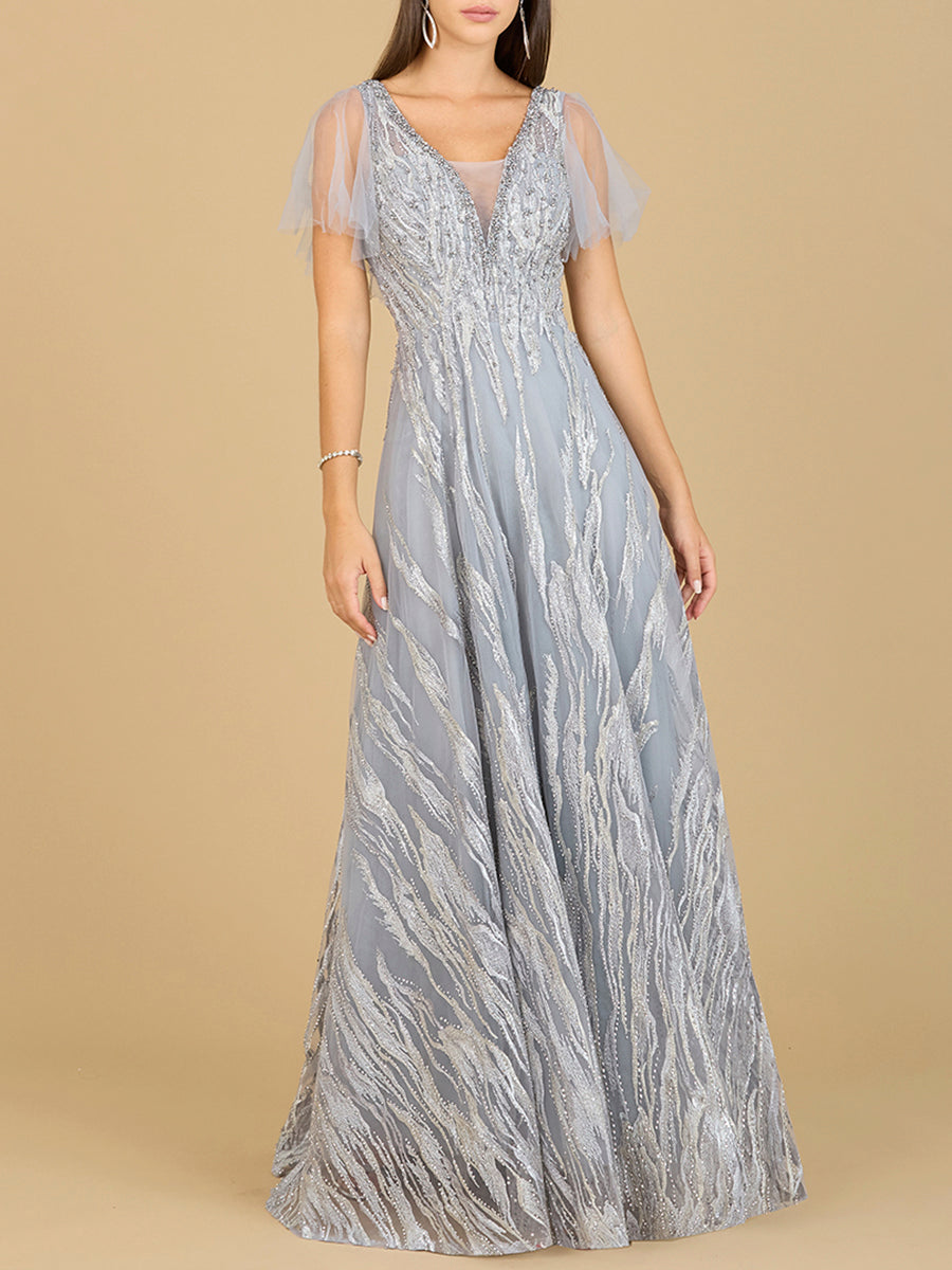 Cape Sleeve V-Neck Gown  - OUTLET - Glamourous Grace