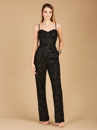 Beaded Spaghetti Strap Jumpsuit - Glamourous Grace