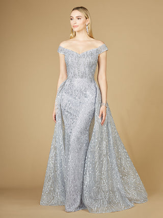 Off Shoulder Overskirt Gown - Glamourous Grace