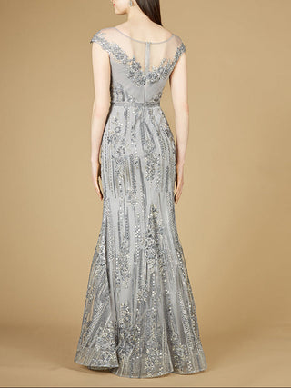 Cap Sleeve, Mermaid Lace Gown with High Neck OUTLET - Glamourous Grace
