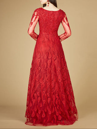 Long Sleeve V-Neck Ballgown  - OUTLET - Glamourous Grace