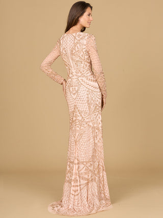 Long Sleeve Beaded Dress - Glamourous Grace