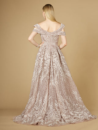 Off Shoulder Mermaid Lace Gown with Overskirt - Glamourous Grace