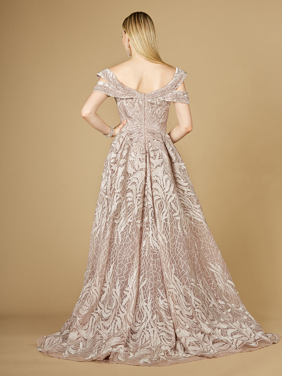Off Shoulder Mermaid Lace Gown with Overskirt - Glamourous Grace