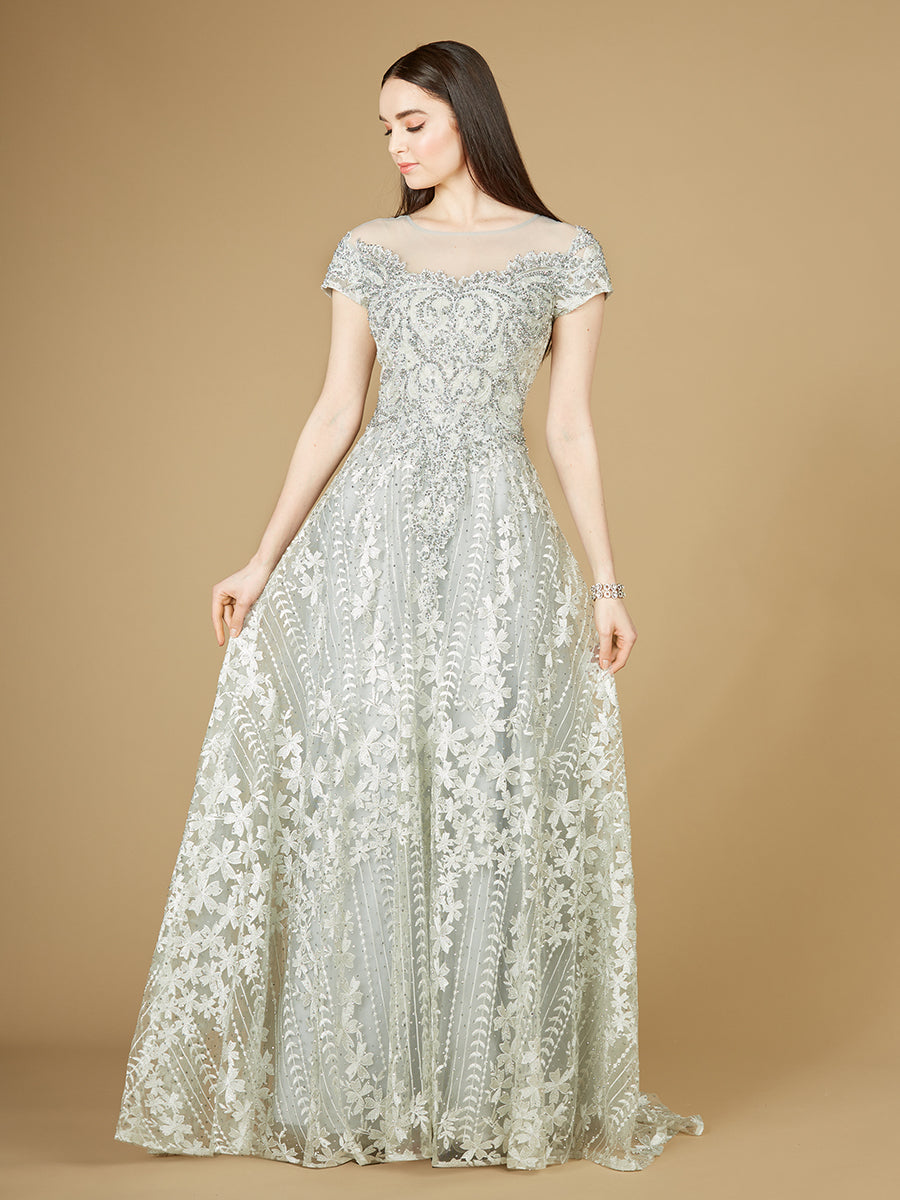 Cap Sleeve Lace A-Line Dress - Glamourous Grace