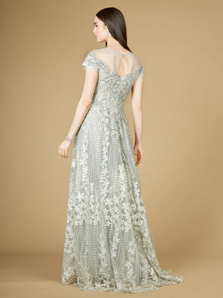 Cap Sleeve Lace A-Line Dress - Glamourous Grace