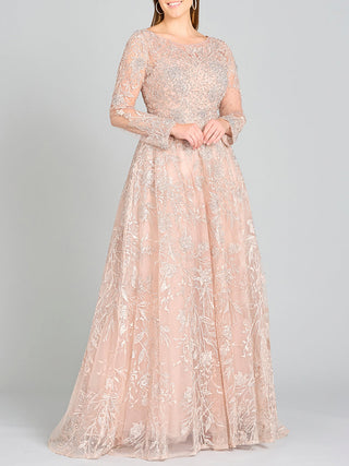 Long Sleeve High Neck Gown - Glamourous Grace