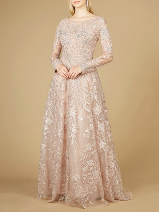 Long Sleeve High Neck Gown - Glamourous Grace