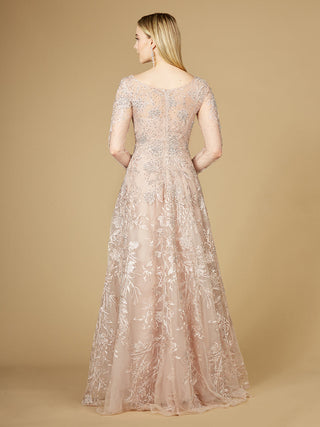 Long Sleeve High Neck Gown - Glamourous Grace