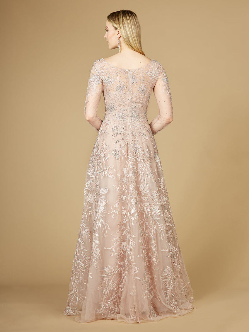 Long Sleeve High Neck Gown - Glamourous Grace