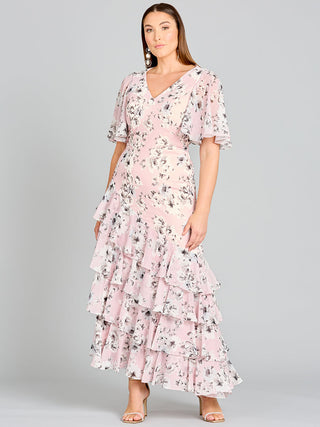 Cape Sleeve Print Dress- OUTLET - Glamourous Grace